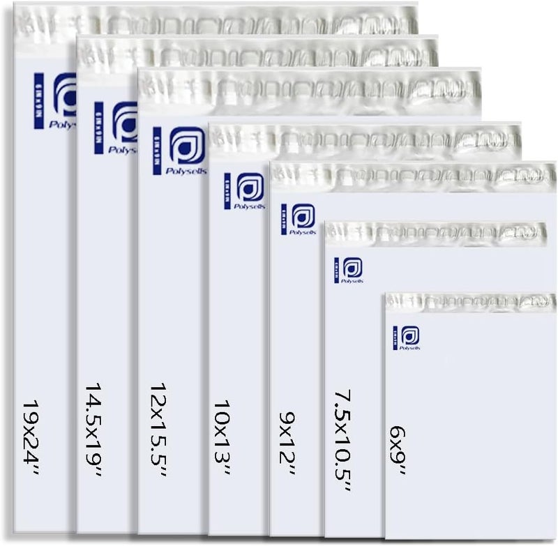 POLYSELLS 100 pcs 6x9 Inches White x Silver Poly Mailers Shipping Envelopes, Strong Adhesive Sealing, Waterproof, and Tear-resistant Postal Mailing Bags for Clothing, Books, and Accessories - Image 2